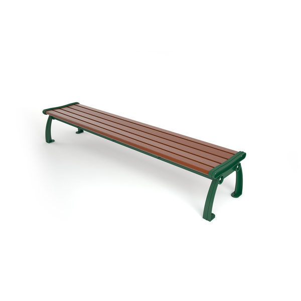 Frog Furnishings Brown 8' Heritage Backless Bench with Green Frame PB 8BROGFHERBAC